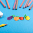 Mini Cute Veg & Fruit Erasers – 3D Colorful Eraser Set for Kids (4 Pc)