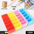Desktop Storage Organizer Box Set - 5 Grid Compartments for Clothing, Underwear, Socks & Ties (4-Piece)